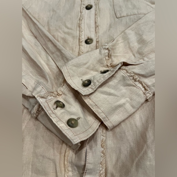 Free People Keep It Simple Oversized Button Down Shirt Shell Pink Size Medium - Picture 6 of 14